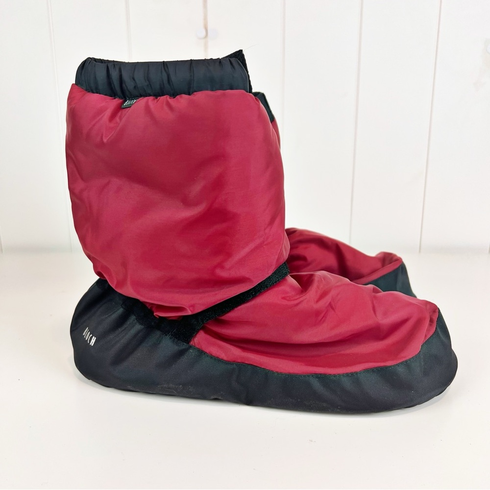 BLOCH Adult Warm Warm Up Boots Red Black Size XL Dancer Warm Cozy Adjustable